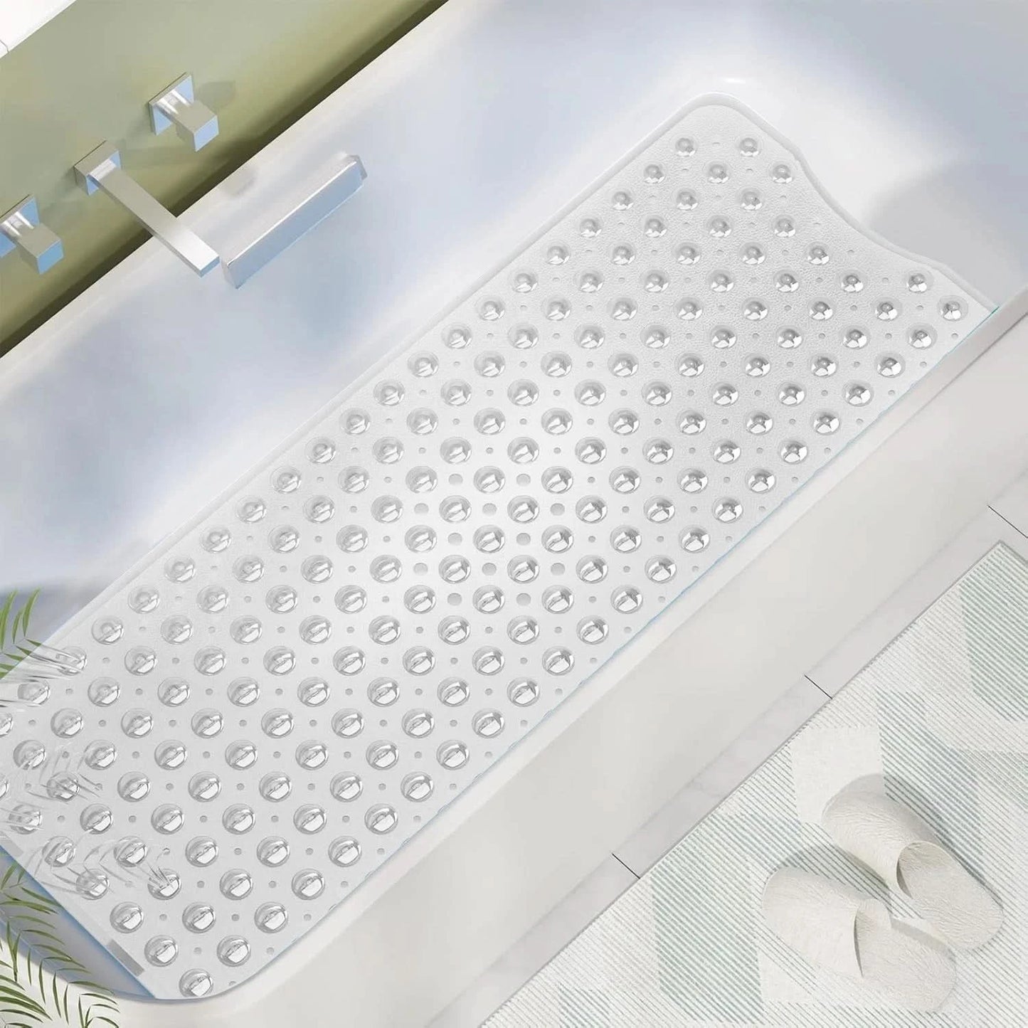 Soft Bath Mat Non Slip Bathtub Strong Suction Anti Mold Rubber Shower Mat