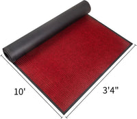 TANYOYO 3' X 10' Commercial Grade Door Floor 3'4" x 9'10" (Rectangular), Red