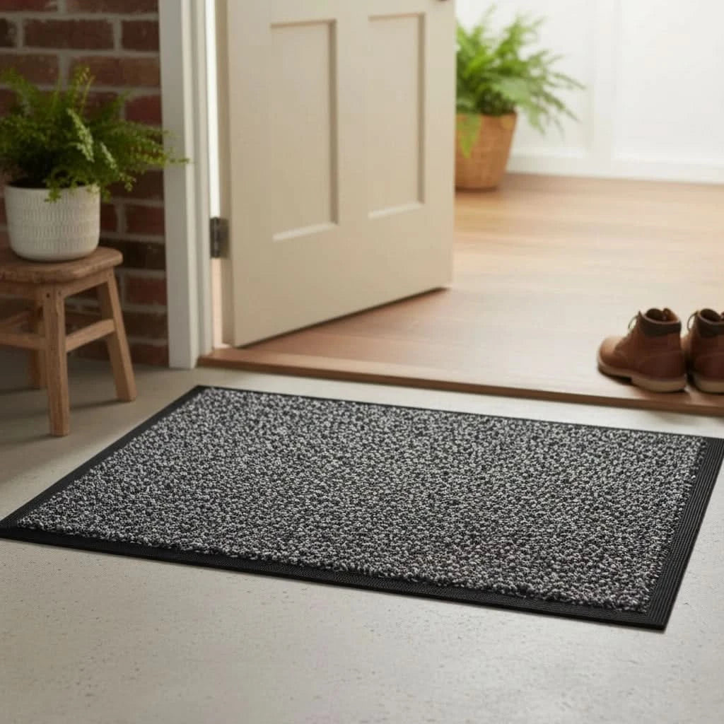 Stylish Grey Dirt Trapper Rug, Multi-Functional Mat, 30" x 18" for All Weather