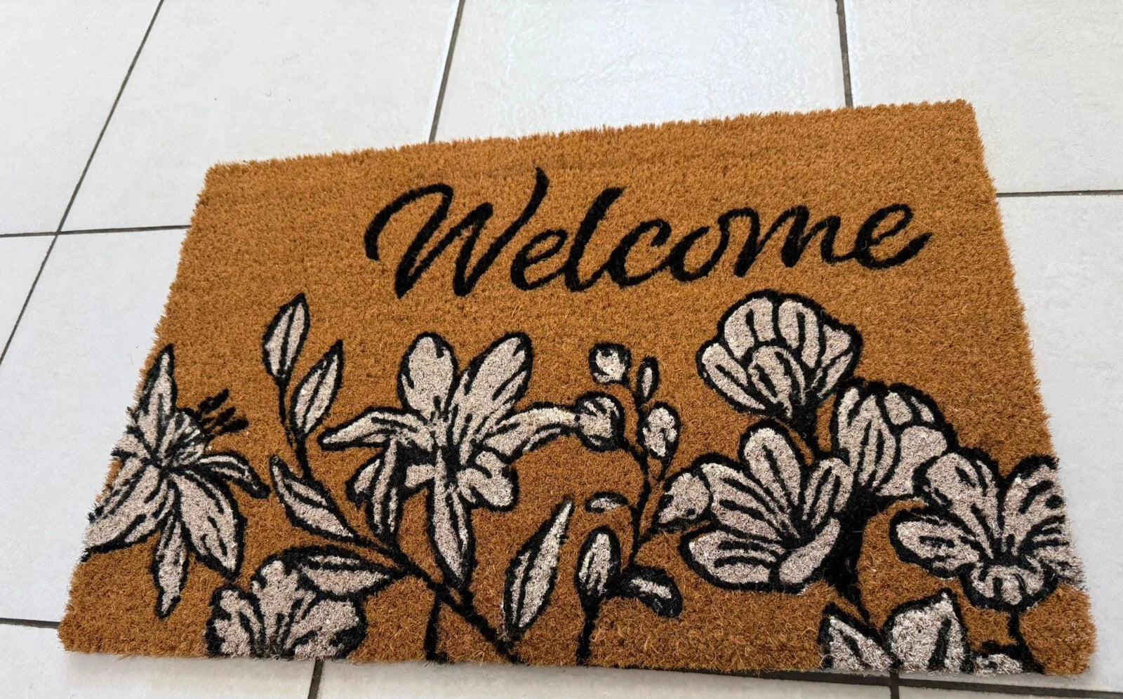 Welcome Doormats Non Slip Natural Coir Home Garden Mats Indoor Outdoor