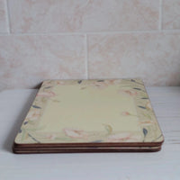 Pimpernel Place Mats X4 Nouveau Taupe Design Imperfect Rectangle Floral Poppy