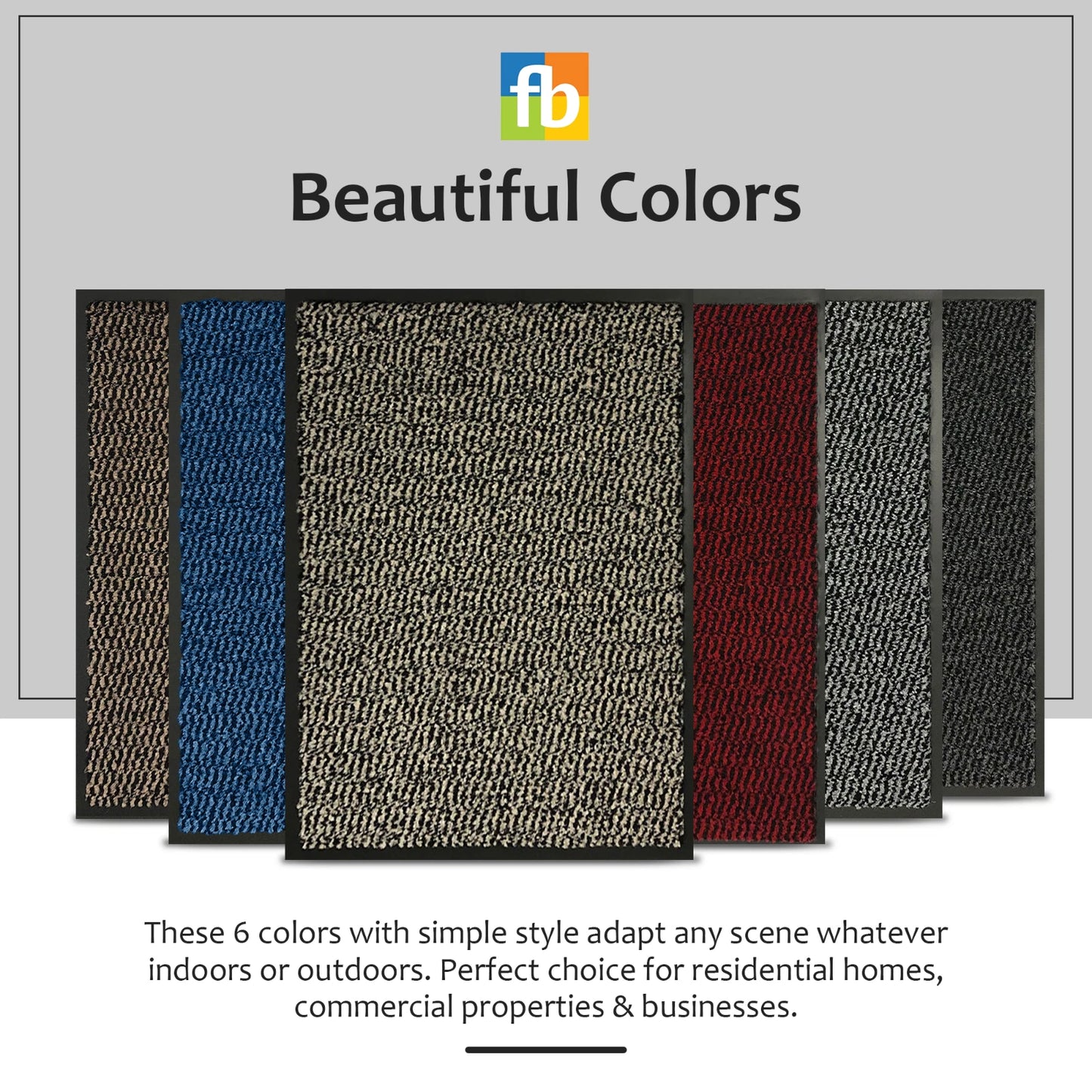 Heavy Duty Non Slip Rubber Back Barrier Door Mat Kitchen Doormats Hallway Rug