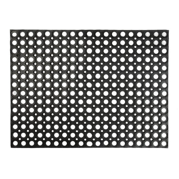 Heavy Duty Rubber Door Mat Tough Indoor Outdoor Office Mats 80 x 60cm Black