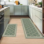 MIQEBX Kitchen Rug Set 2-Piece Anti-Fatigue Floor Mats Washable Non-Slip Runner