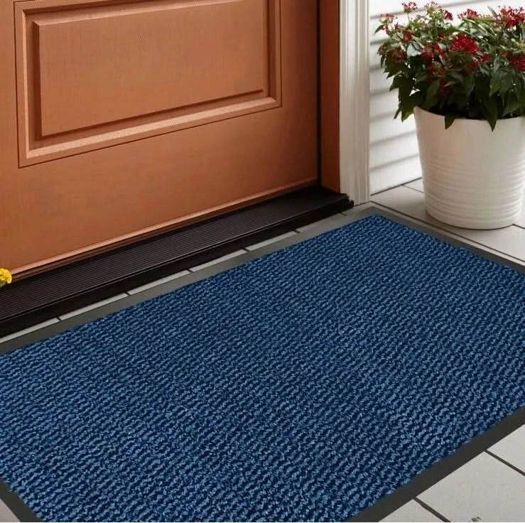 Non Slip Door Mat 60x90cm Blue Indoor Washable Rug Kitchen Floor