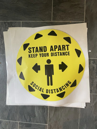 8 x Social Distancing Floor Stickers Shop Door Wall Warning Signs Safety Mat
