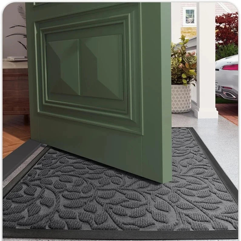 COLOR&GEOMETRY Door Mat 43x75cm Grey Non Slip Heavy Duty Indoor Outdoor