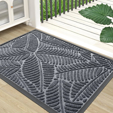 Homaxy Door Mats Indoor Outdoor, Heavy Duty Rubber Dirt Trapper Doormats, Non 43