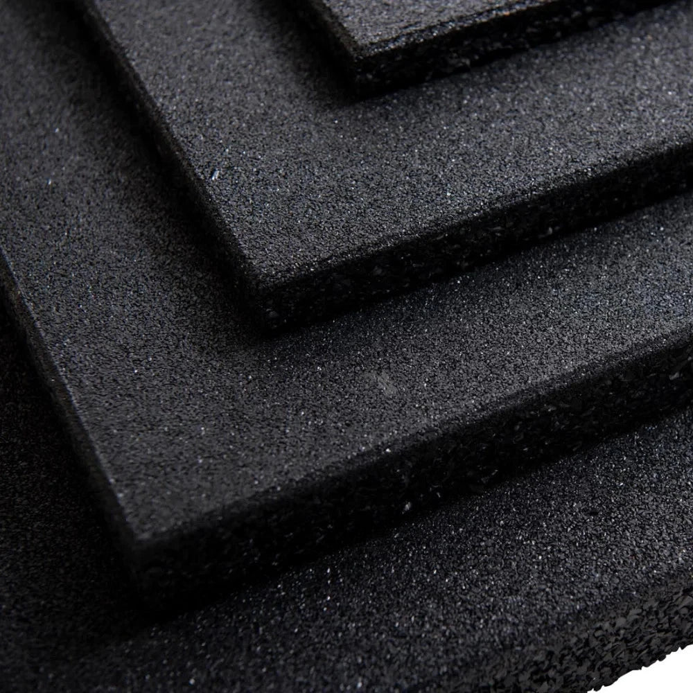 Rubber Gym Home Garage Floor Mat Tiles Flooring Heavy Duty 15mm Thick Black