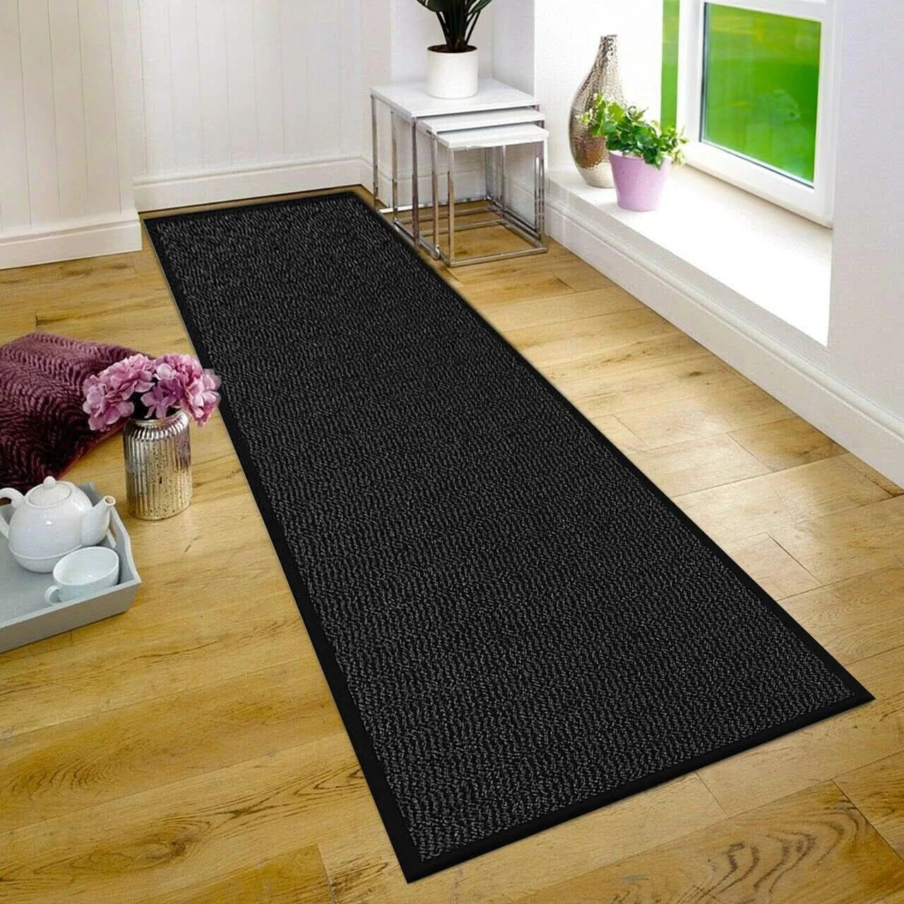 Non Slip Hallway Runner Rug Heavy Duty Barrier Mats Rubber Backed Door Carpet UK