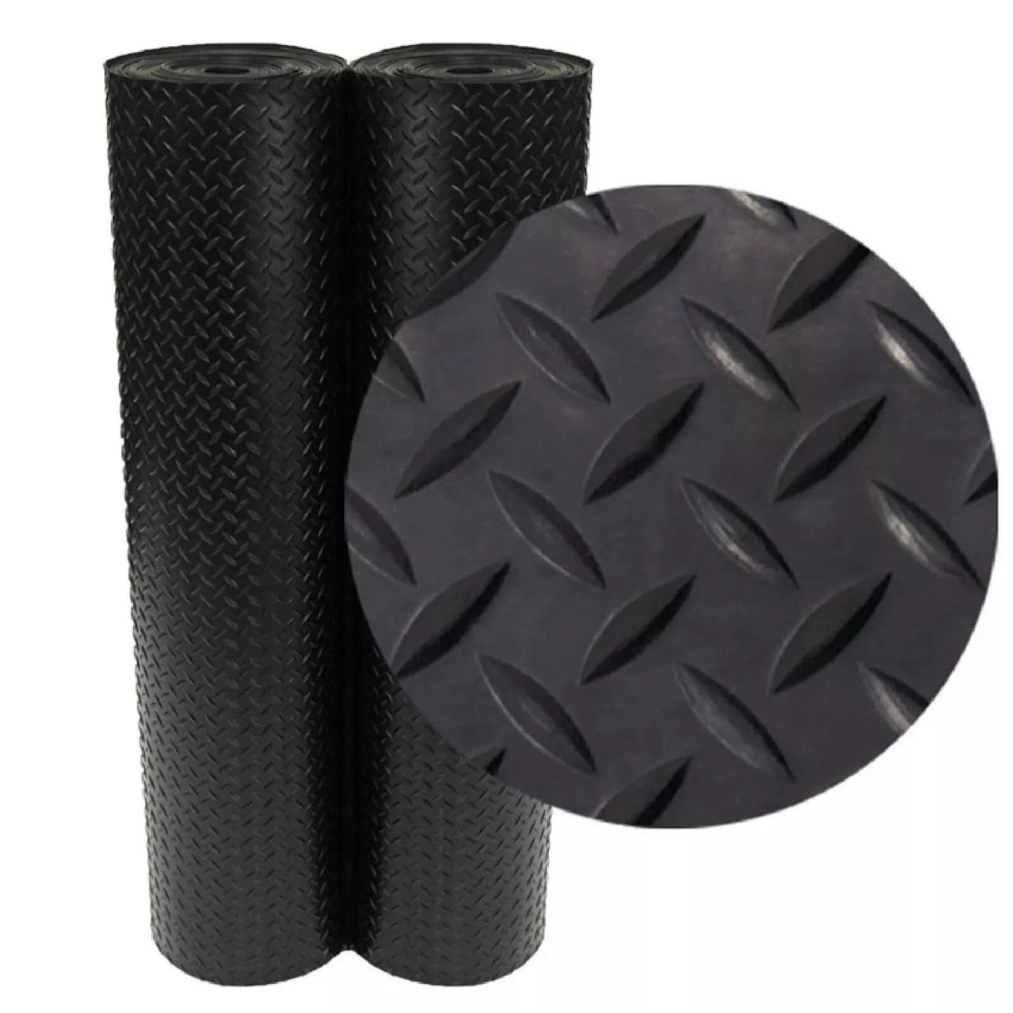 Rubber Flooring Matting Diamond Roll Heavy-Duty Non-Slip Garage Van Shed Car