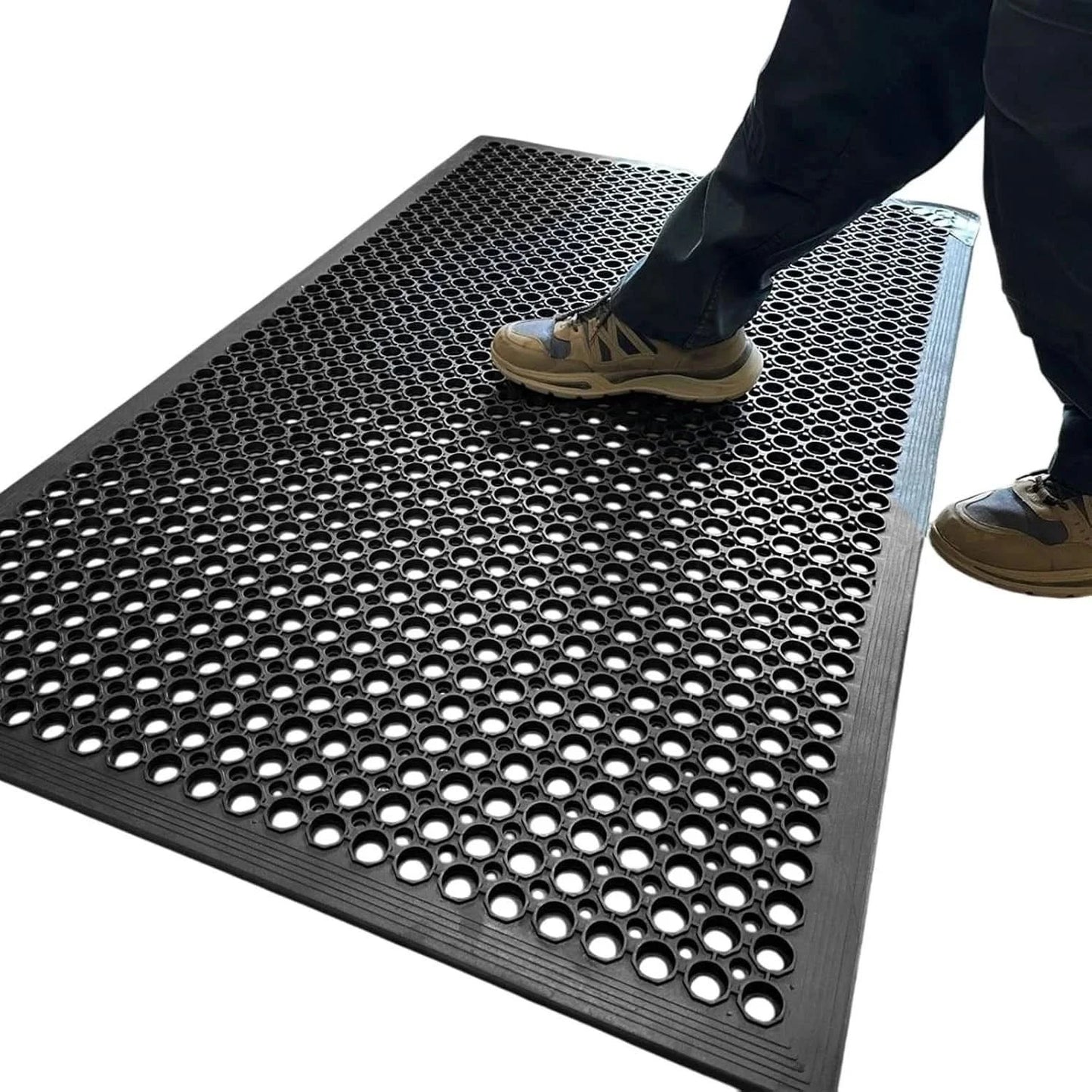 Commercial Rubber Mat Anti-Fatigue Non-Slip Drainage Floor Mat for Outdoor Use