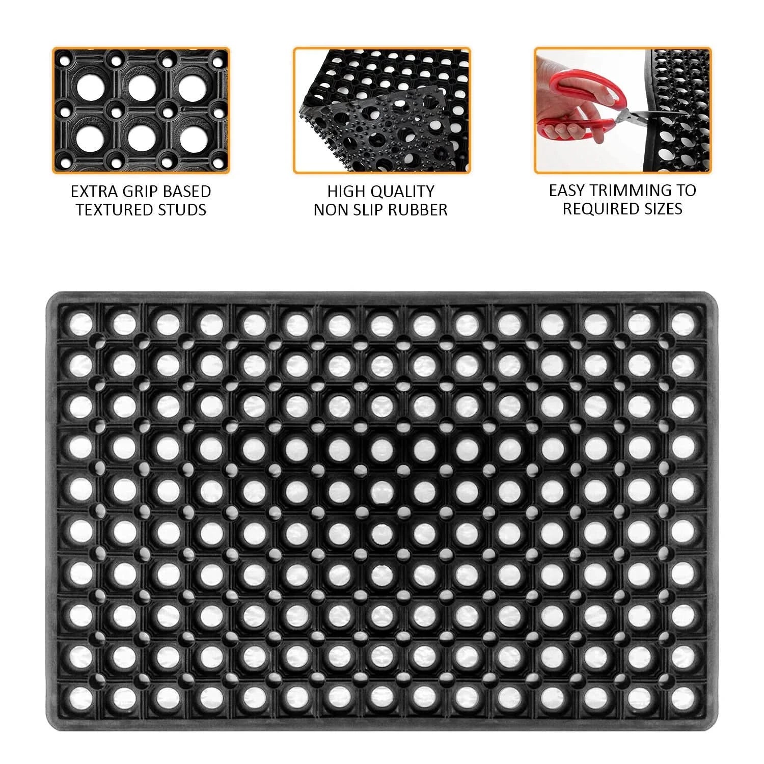 Non Slip Industrial Rubber Ring Door Mat Outdoor House Entrance Floor Carpet Rug