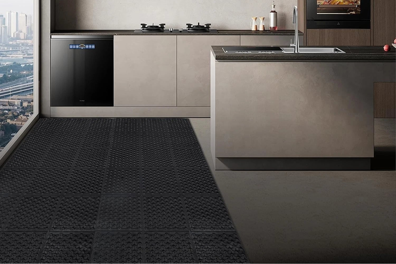 Outdoor Entrance Rubber Mats 90cm x 210cm Heavy duty Commercial Rubber Floor Mat