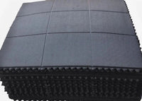 Rubber Gym Mat Floor Tiles | Heavy Duty 16mm Thick Interlocking 900mm Free POST