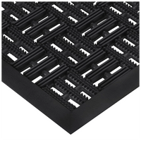 Door Mat Black Rubber 45x75cm 10mm Non-Slip Drainage Entrance Mat Heavy-Duty Pro
