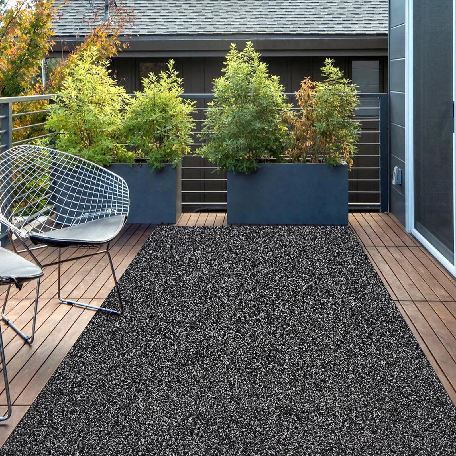 Outdoor Rug Waterproof Area Rugs Outdoor Patio Rug Carpet Entryway Mat Grey