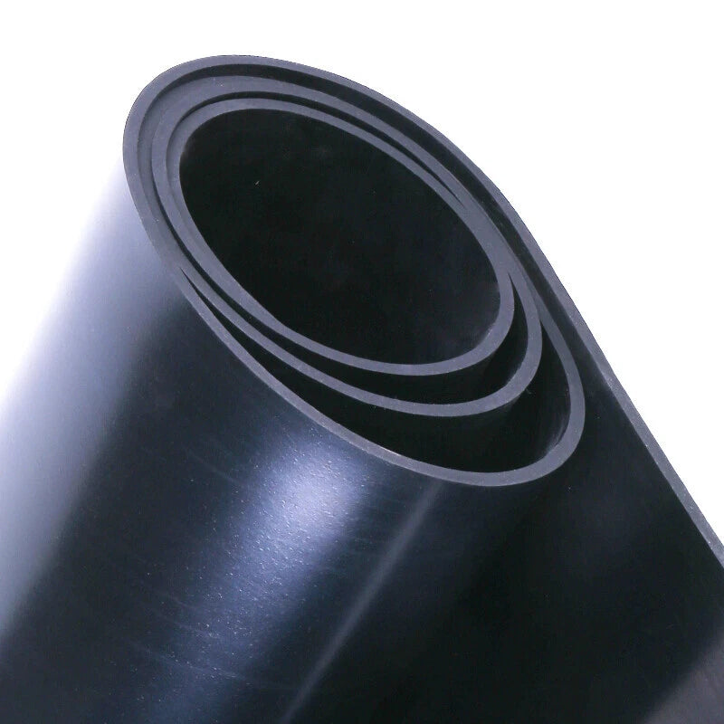 Smooth Rubber Sheet Fluororubber High Temp/Oil/Acid/Base Resistant Black
