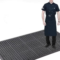 ybaymy 90 x 210cm Outdoor Rubber Mats, 210L x 90W x 0.3Th cm, Black