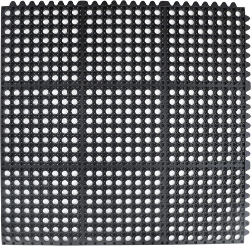 Commercial Grade Anti-Fatigue Rubber Floor Mat, 36" x 36", Black