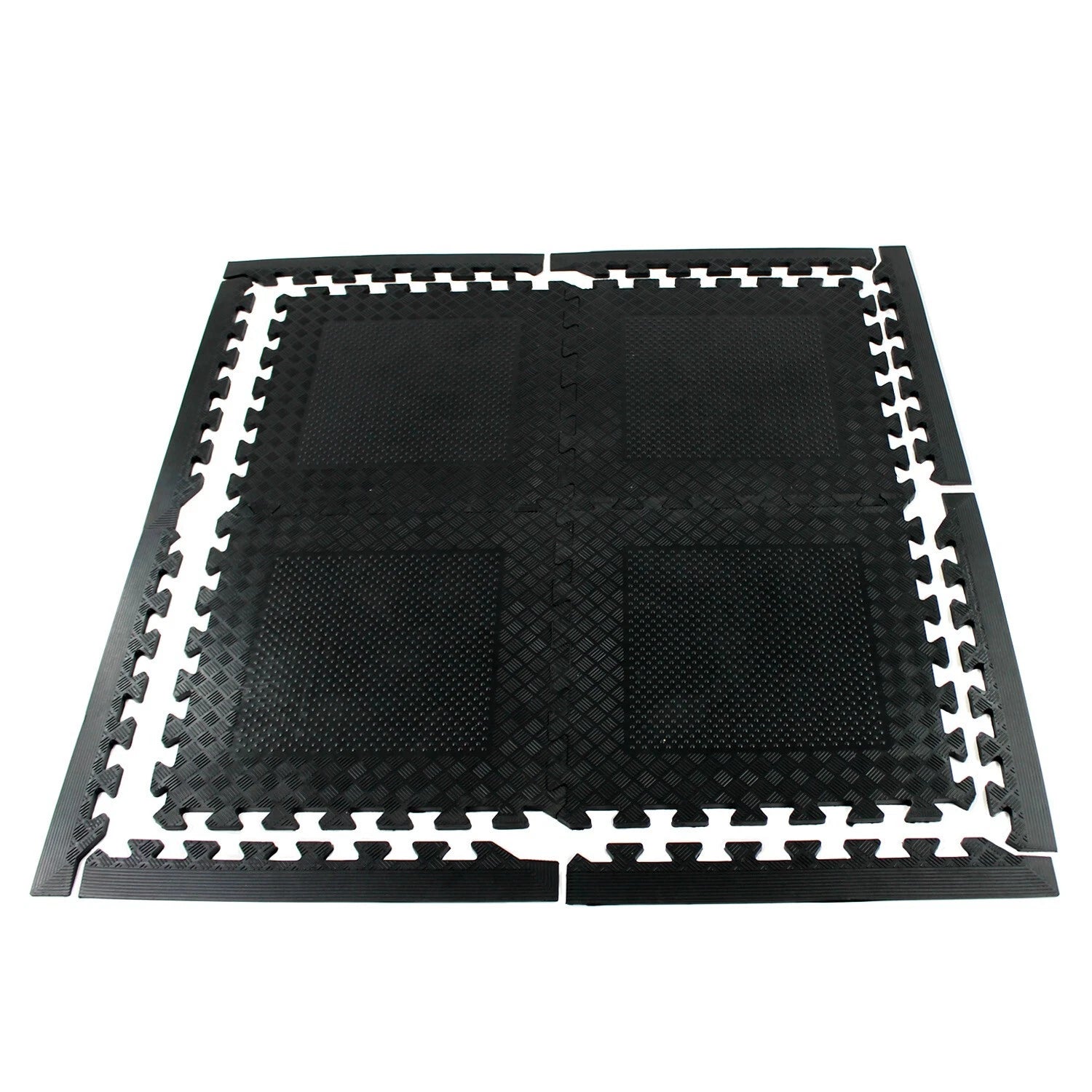 Heavy Duty Rubber Gym Mats Garage Flooring Tiles Commercial Interlocking 4pcs