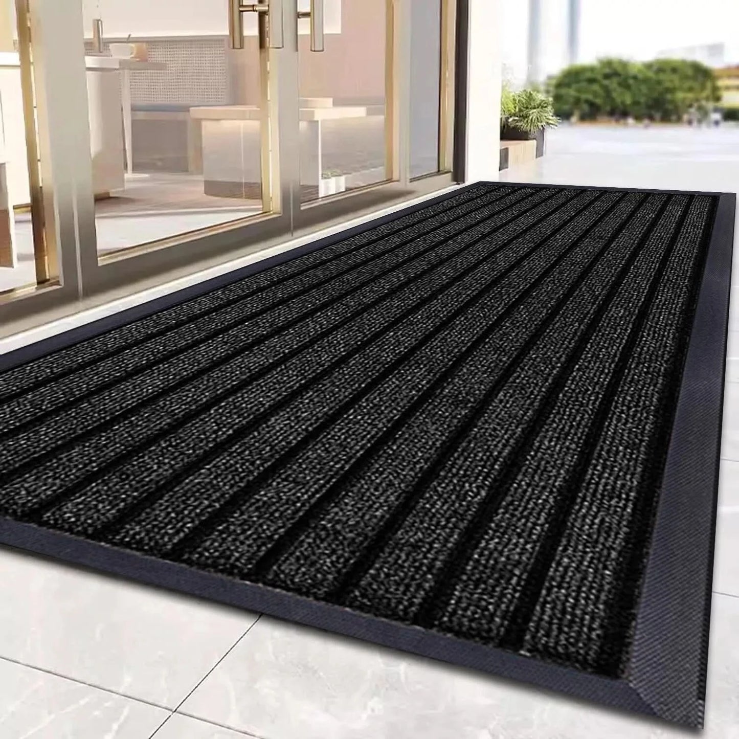 Non Slip Rubber Door Mat Heavy Duty Washable Rug Indoor Outdoor Welcome Mat