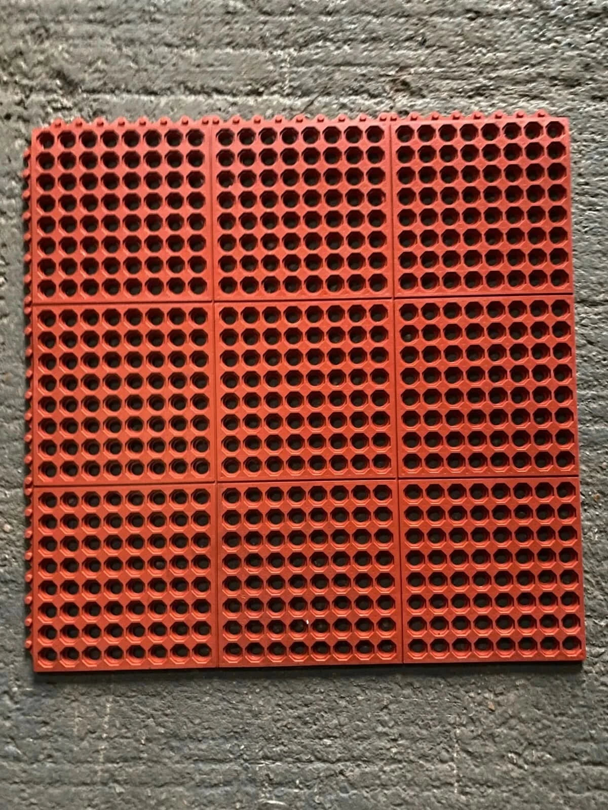 3ftx3ft Interlocking Rubber flooring Wet room mat (90x90cm) safety mat orange