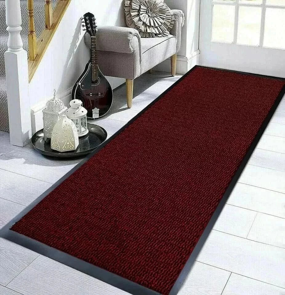 Heavy Duty Large Non Slip Rubber Door Mat Runner Rug Back Hallway & Kitchen UK