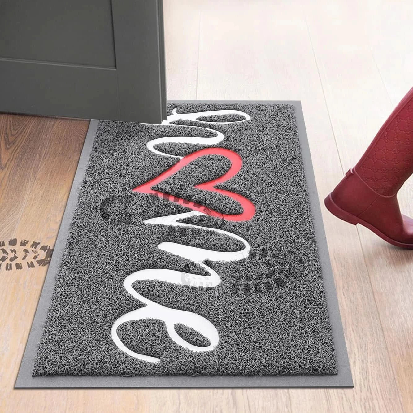 Elegant Non-Slip Grey Door Mat - Durable 40 x 60cm for Indoor & Outdoor