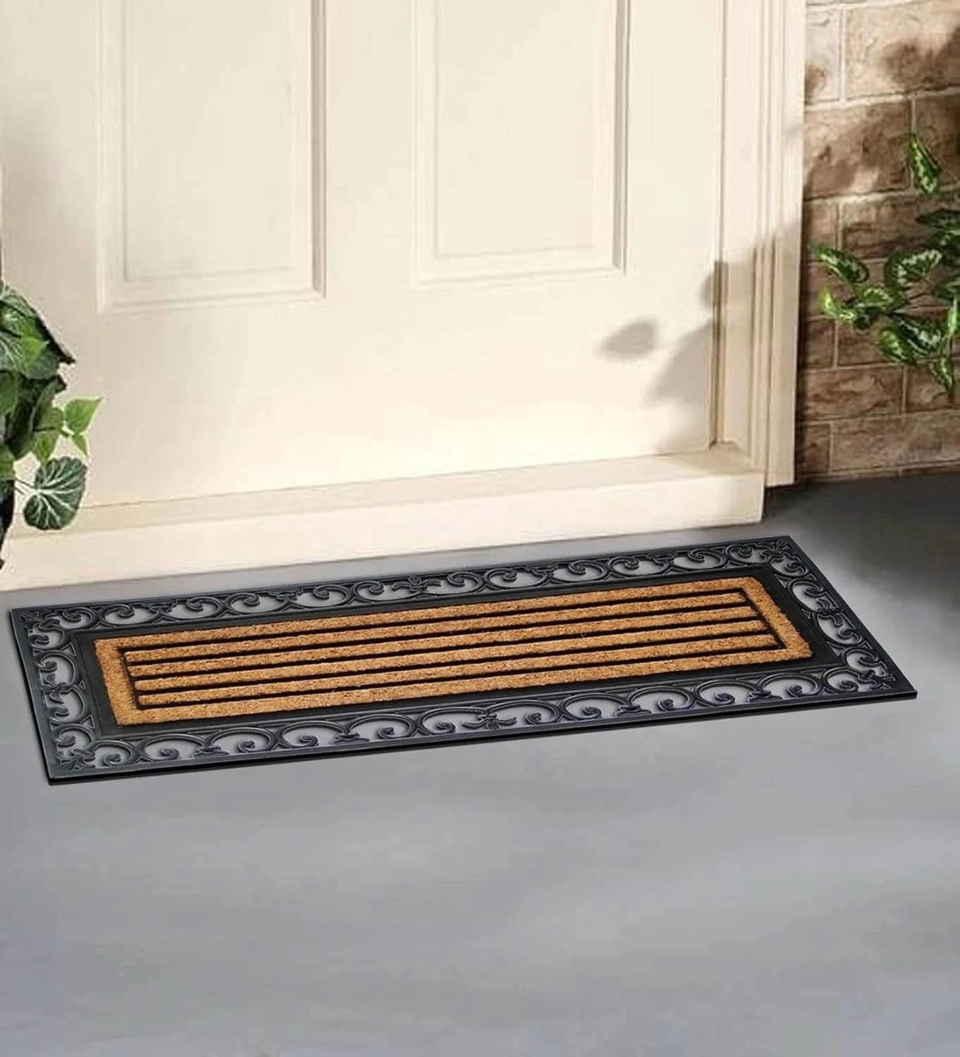 Non-Slip Outdoor Indoor Rubber Backing Coir Entrance Door Mat 120cm x 45cm Large