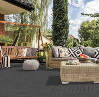 27PCS Garden Composite Interlocking Decking Floor Tiles 30x30cm Patio Deck Grey