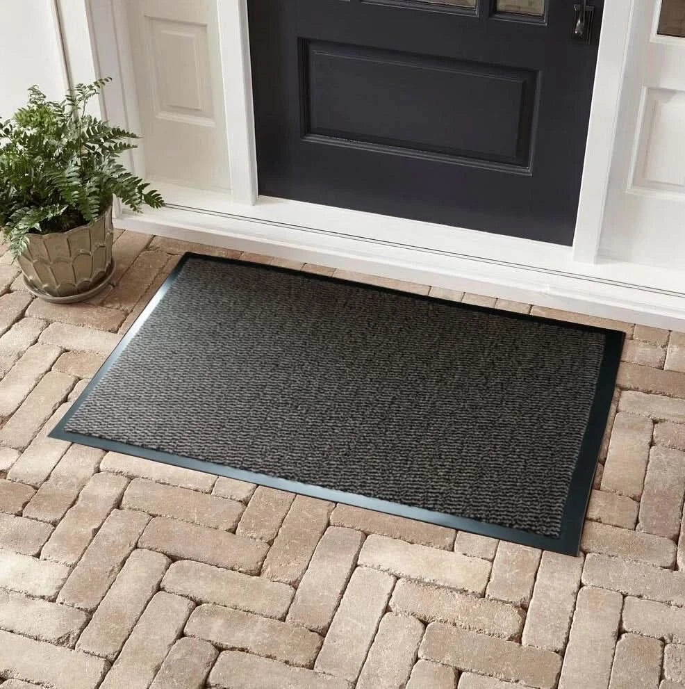 Non Slip Heavy Duty Dirt Rubber Edged PVC Barrier Door Entrance Mats - Brown