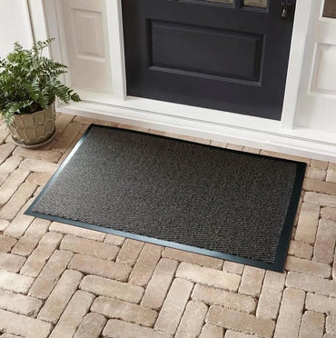 Non Slip Heavy Duty Dirt Rubber Edged PVC Barrier Door Entrance Mats - Brown