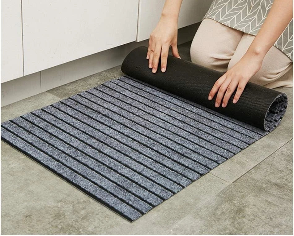 Heavy Duty Non Slip Rubber Door Mat Indoor Outdoor Washable Grey