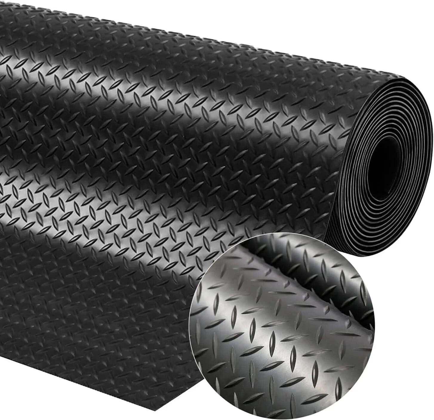 Rubber Flooring Heavy Duty Diamond Matting Non-Slip Industrial Work 1.3m Wide
