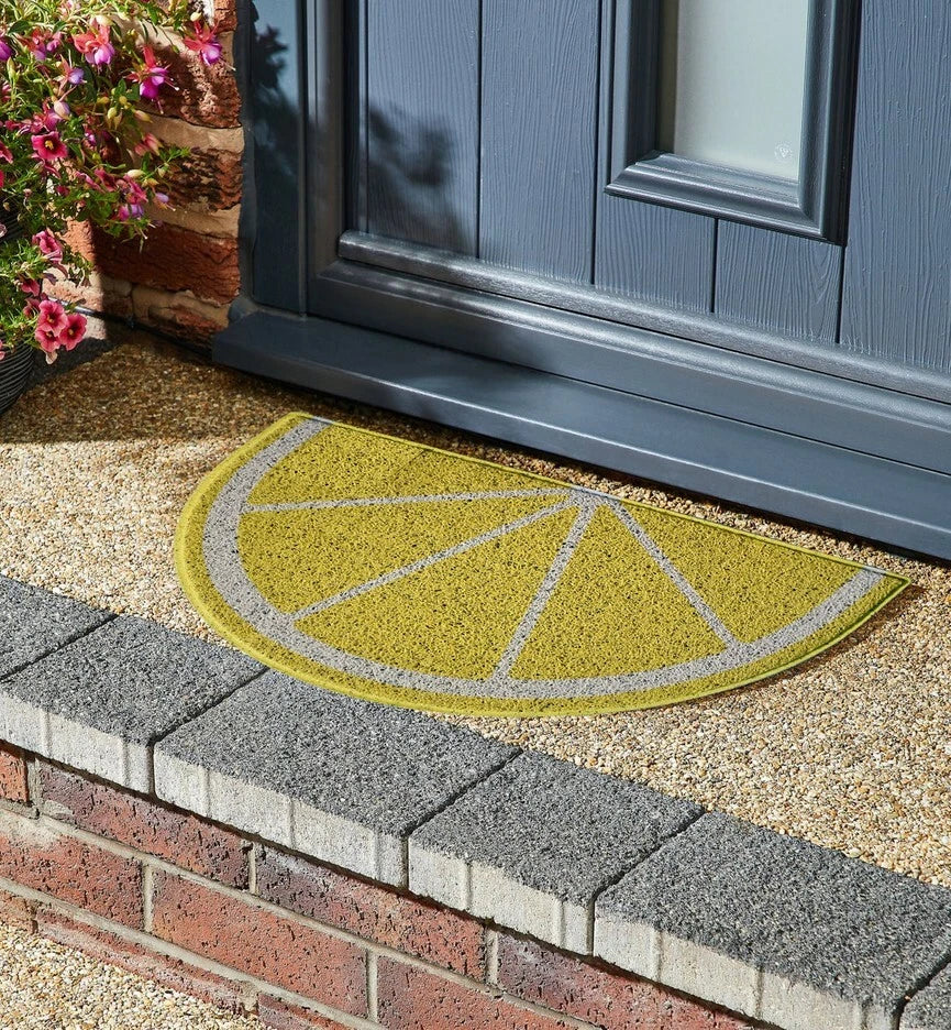 NEW Lemon Half-Moon Summer Front Door Mats Welcome Non-Slip Novelty Door Mat