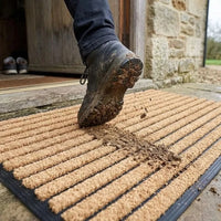 Natural Coir Door Mat Heavy Duty Entrance Dirt Trapper Non Slip PVC Back 60x90cm