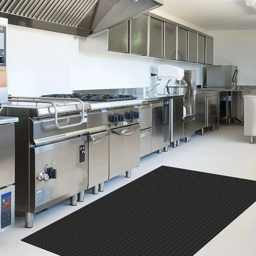 3MM Rubber Floor Matting Heavy Duty Black Anti Slip Garage Gym Coin 1.3m Wide