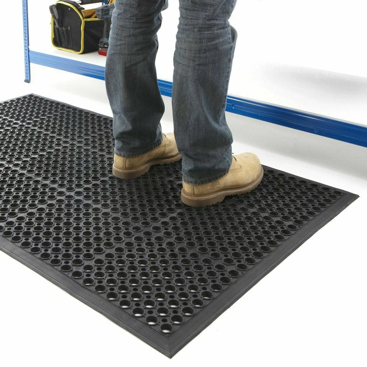 Large Heavy Duty Rubber Ring Entrance Mat Safety Anti-Fatigue Non-Slip Workplace
