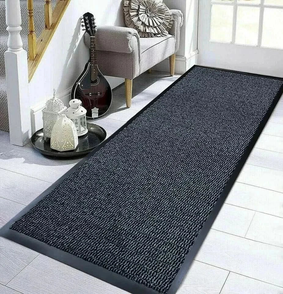 Heavy Duty Large Non Slip Rubber Door Mat Runner Rug Back Hallway & Kitchen UK
