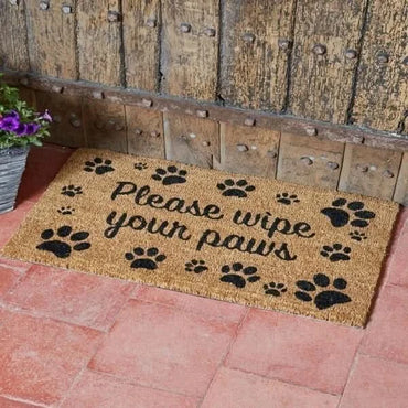 Wipe Your Paws Door Mat Heavy Duty Natural Coir Entrance Floor Front Outdoor
