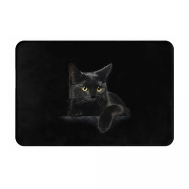 Cat Bedroom Mat Black Doormat Kitchen Carpet Balcony Rug Home Decor