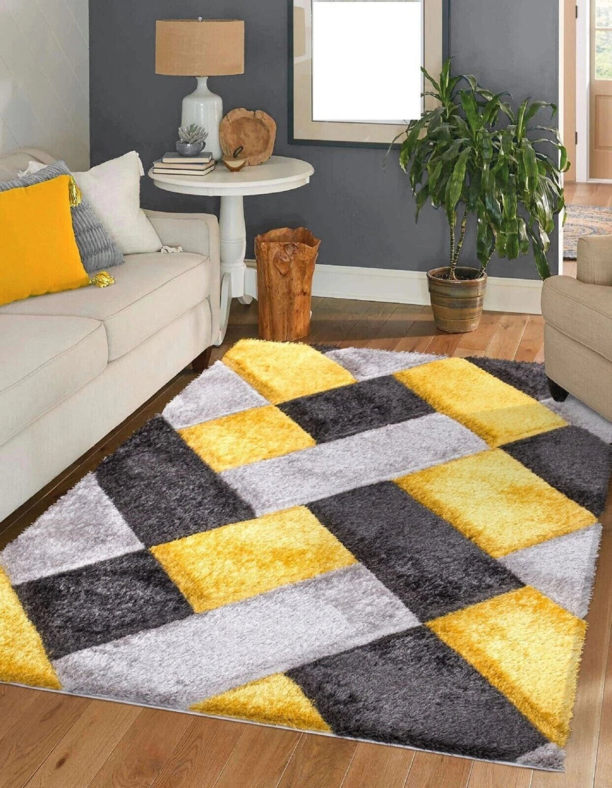 New Modern Shaggy Soft Rug Living Room Bedroom Carpet Runner Indoor/Outdoor Mat*