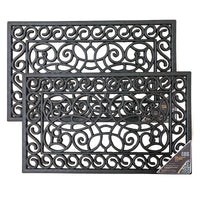 Decorative Rubber Door Mat Outdoor Indoor Heavy Duty Entrance Floor Mat 45x75cm