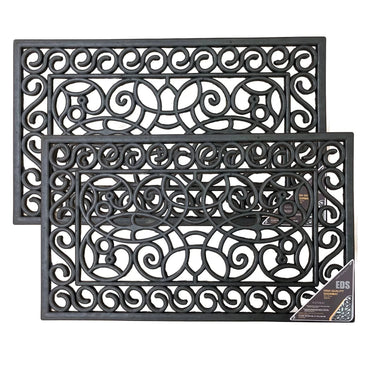 Decorative Rubber Door Mat Outdoor Indoor Heavy Duty Entrance Floor Mat 45x75cm