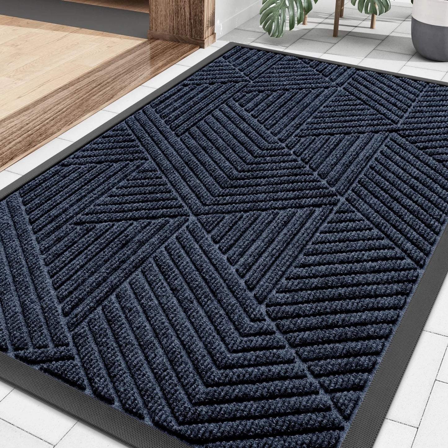Front Door Mat Outside Entrance, Heavy Duty Sturdy Natural Doormat, Trap Dirt...