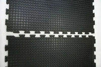 Rubber gym mat 1mx1mx20mm solid rubber interlocking coin top design