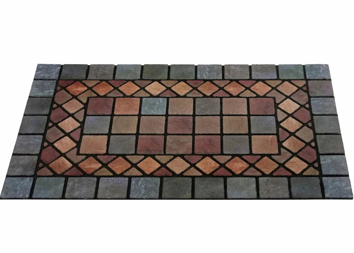 Elegant Tile Mat Barrier Doormat Eco-Friendly Scrape and Non-Slip Doormat75x44cm