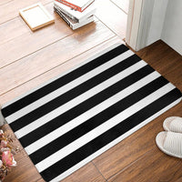 Thick Black And White Striped Doormat Carpet Mat Rug Floor Decor Bath Bathroom