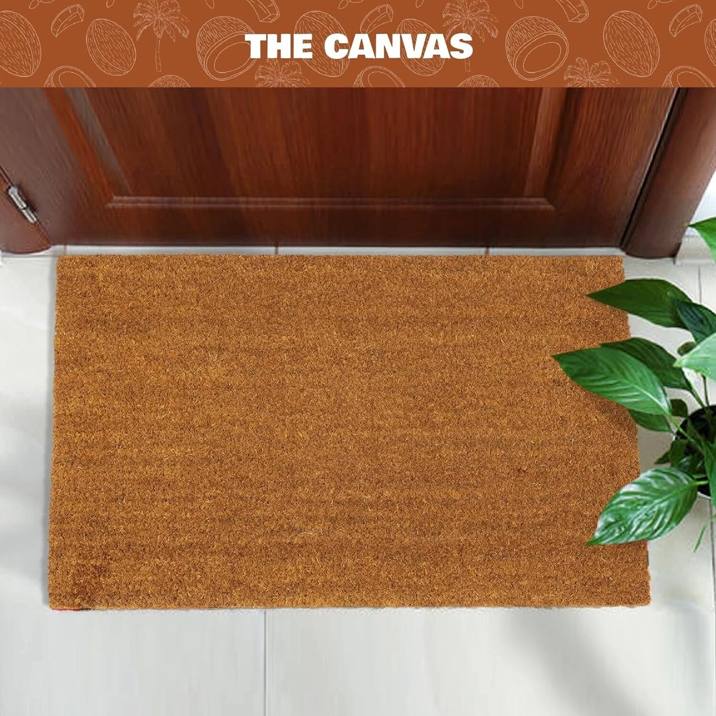 Door Mat Heavy Duty Non Slip Natural Coir Home Backdoor Reception Entrance Mat